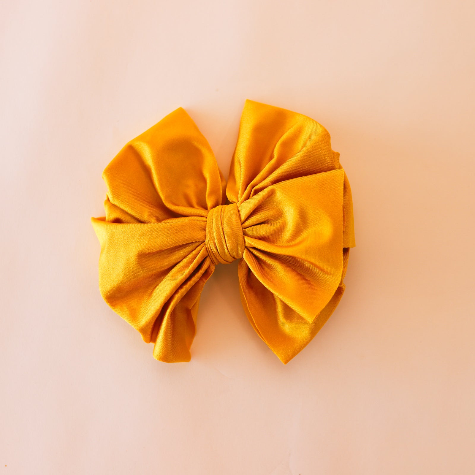 Mustard Satin Big + Skinny Bow
