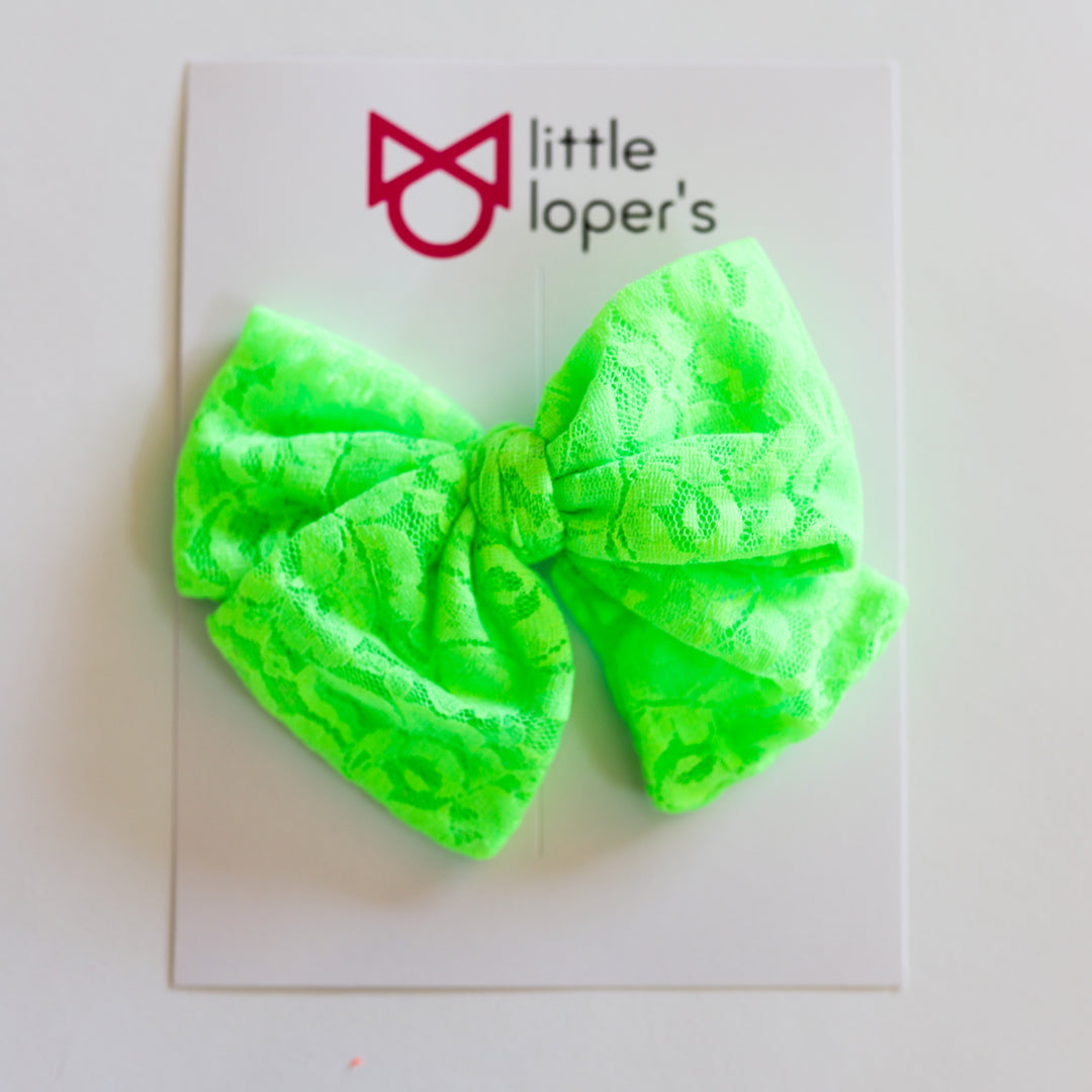 Neon Lace Party Bow