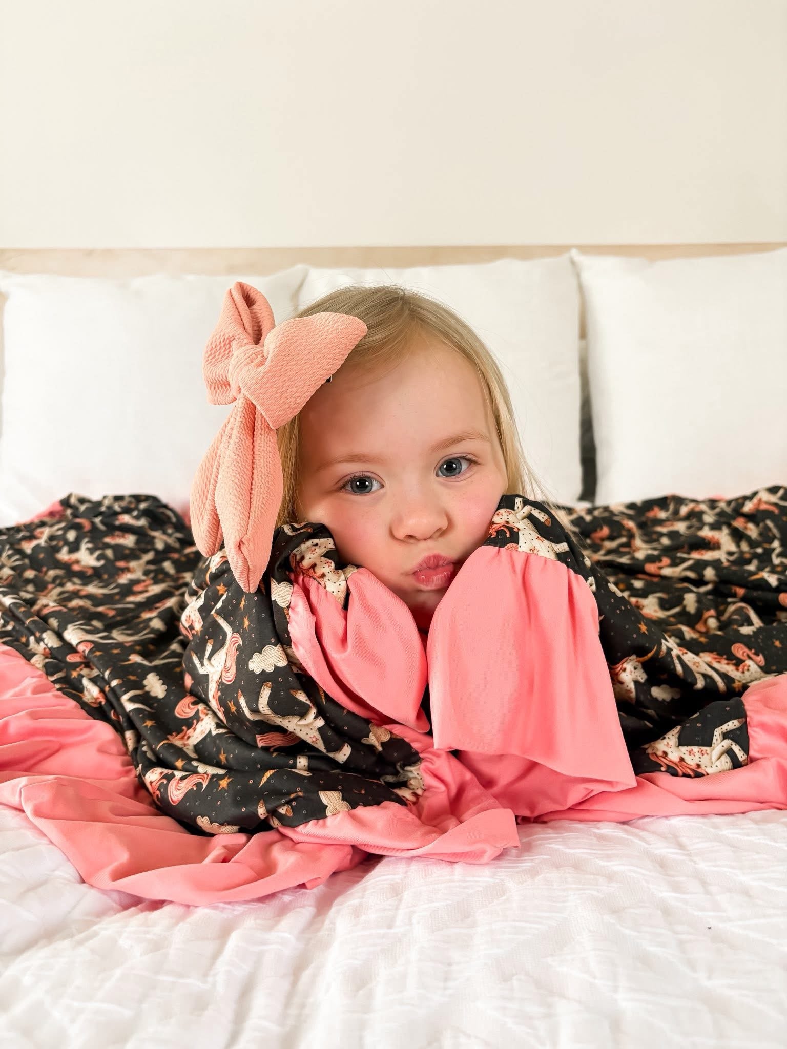 Magic Unicorn Double Ruffled Throw Blanket