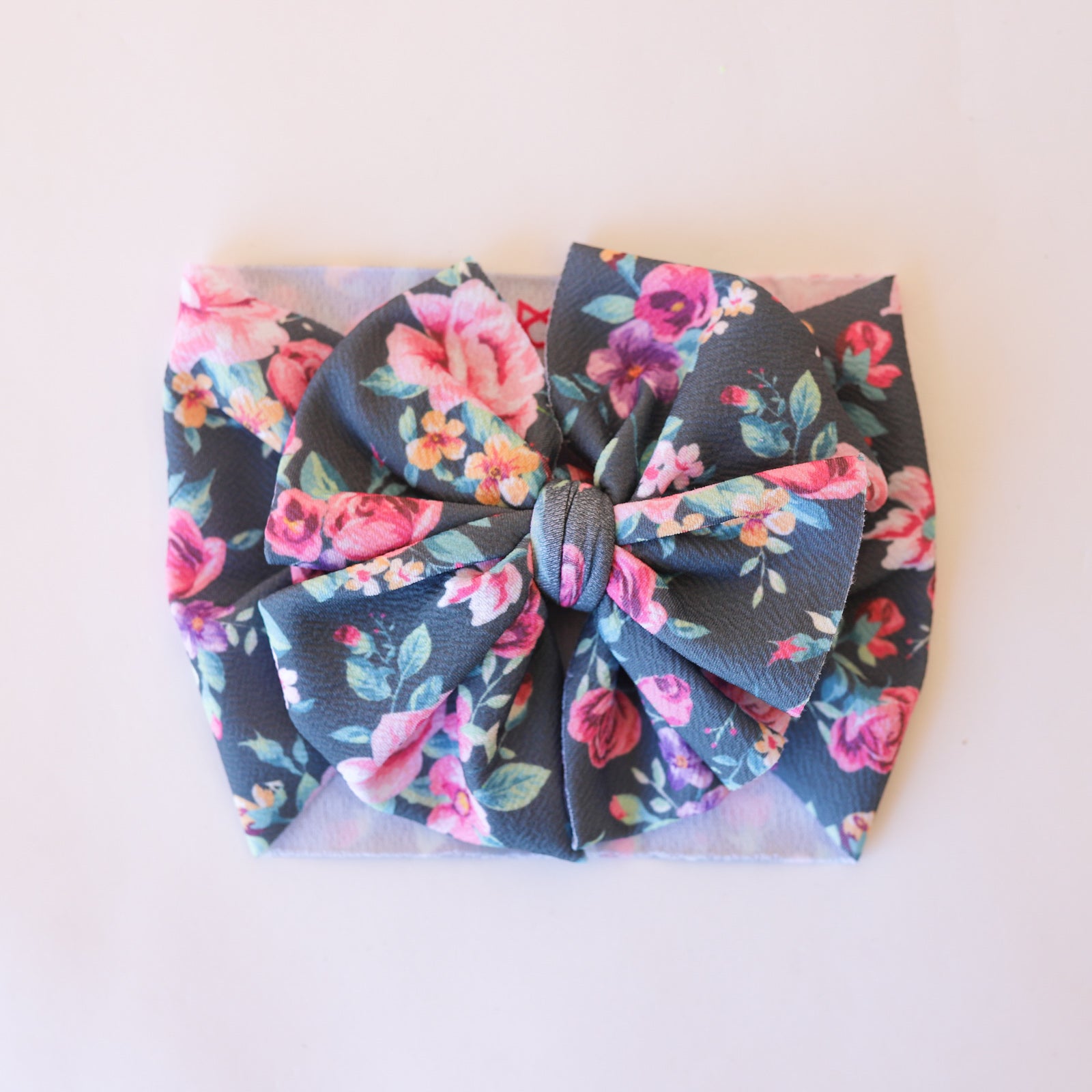 Charcoal Blooms Bow