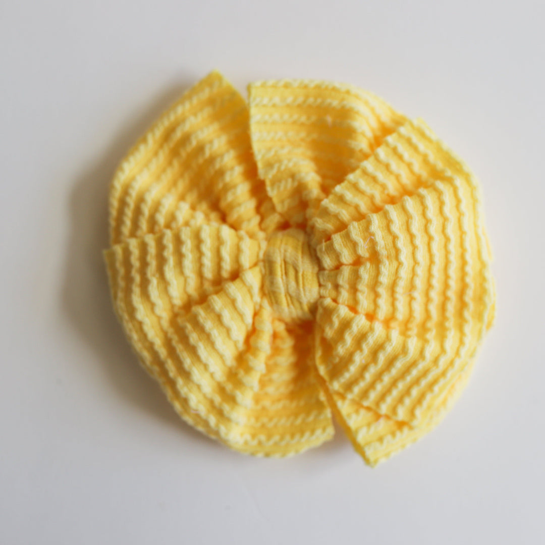 Cozy Ribbed Yellow Bow