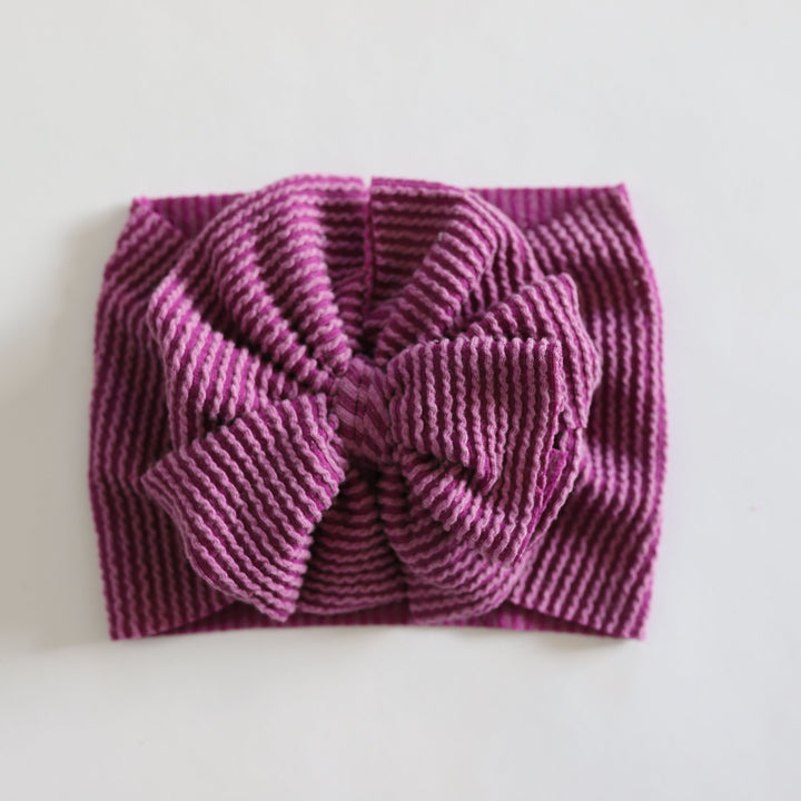 Purple Ribbed Cozy Headwrap