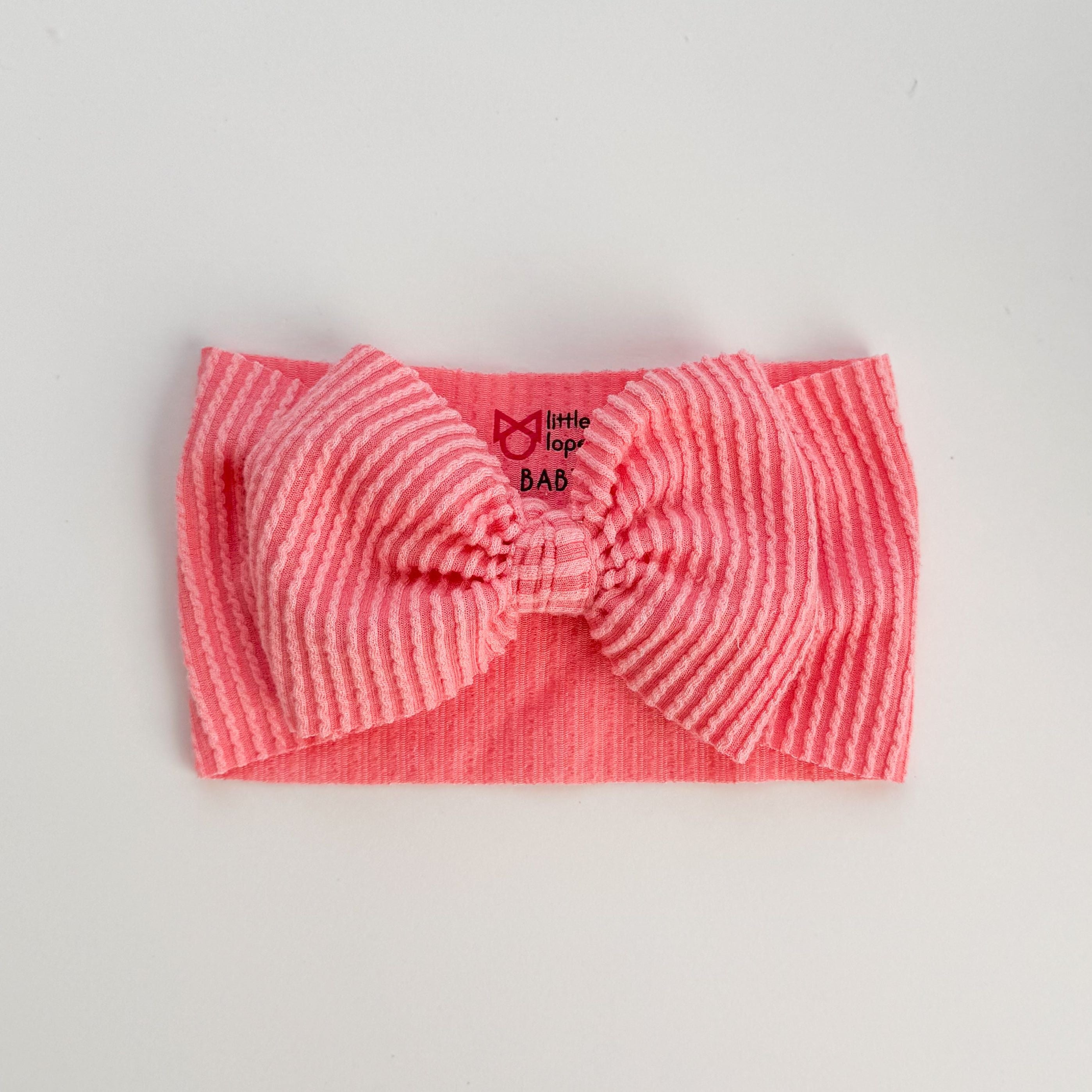 Coral Cozy Ribbed Headwrap