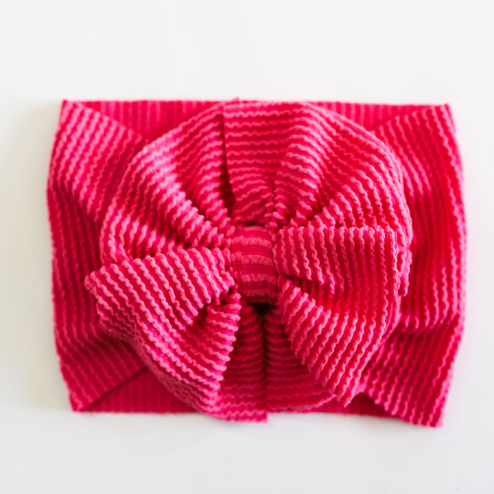 Hot Pink Ribbed Cozy Headwrap
