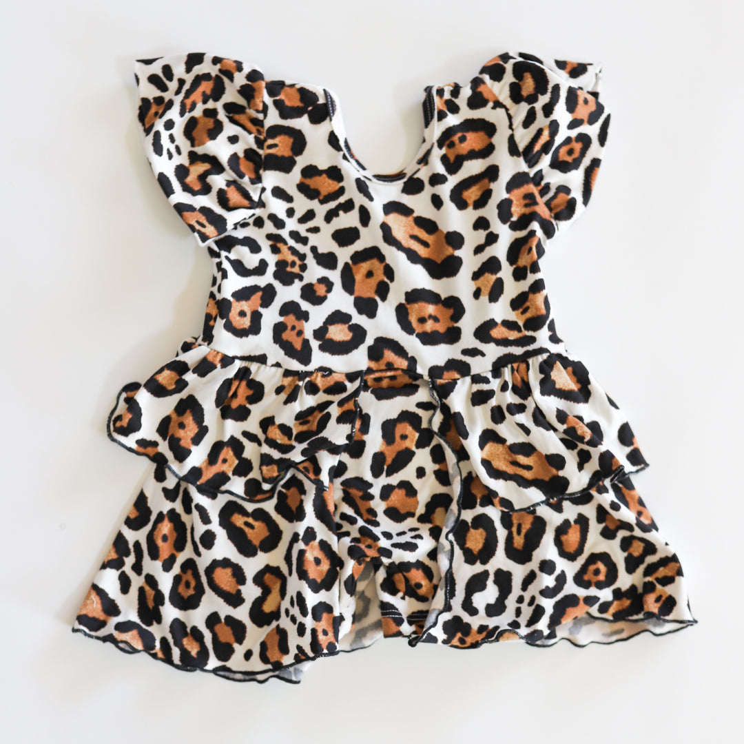 Leopard Short Princess Romper