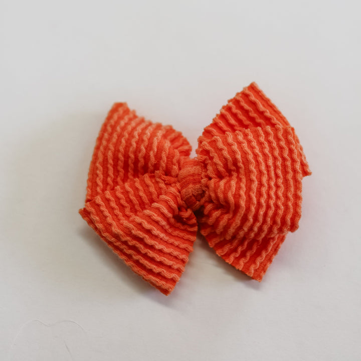 Orange Cozy Ribbed Bow