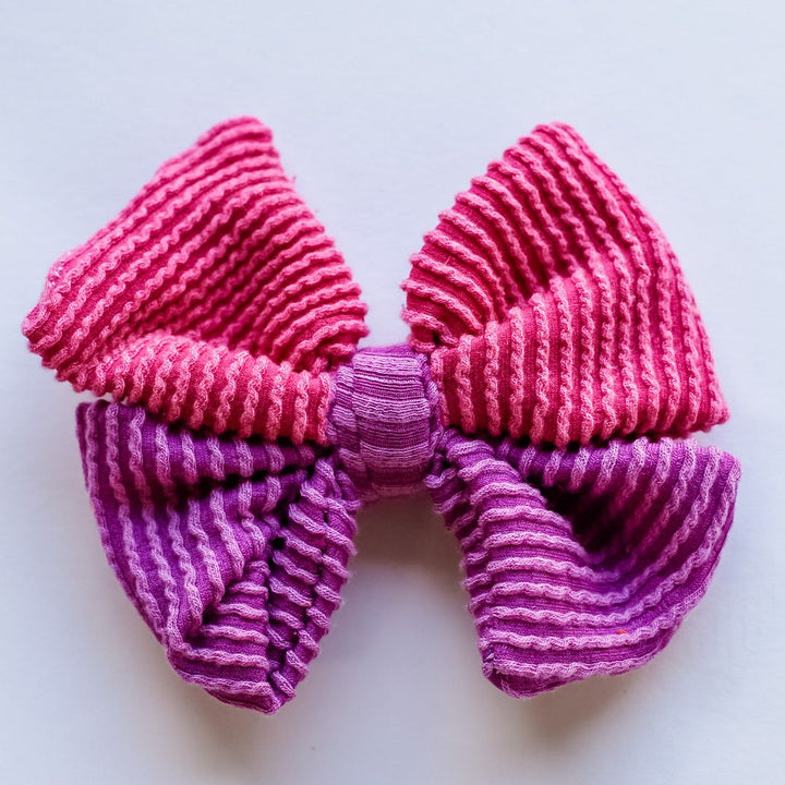 Color Block Chunky Ribbed Butterfly Bow