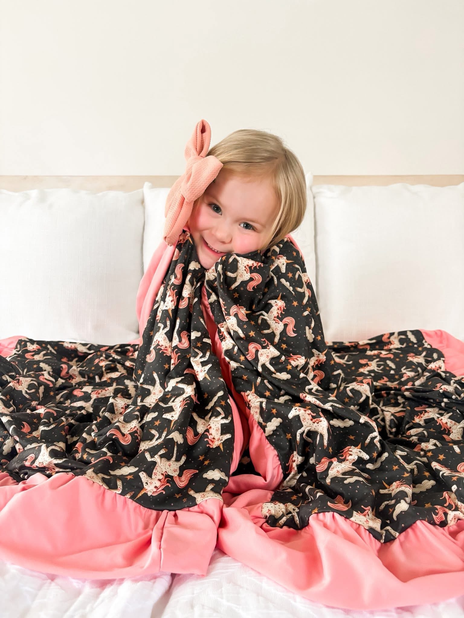 Magic Unicorn Double Ruffled Throw Blanket