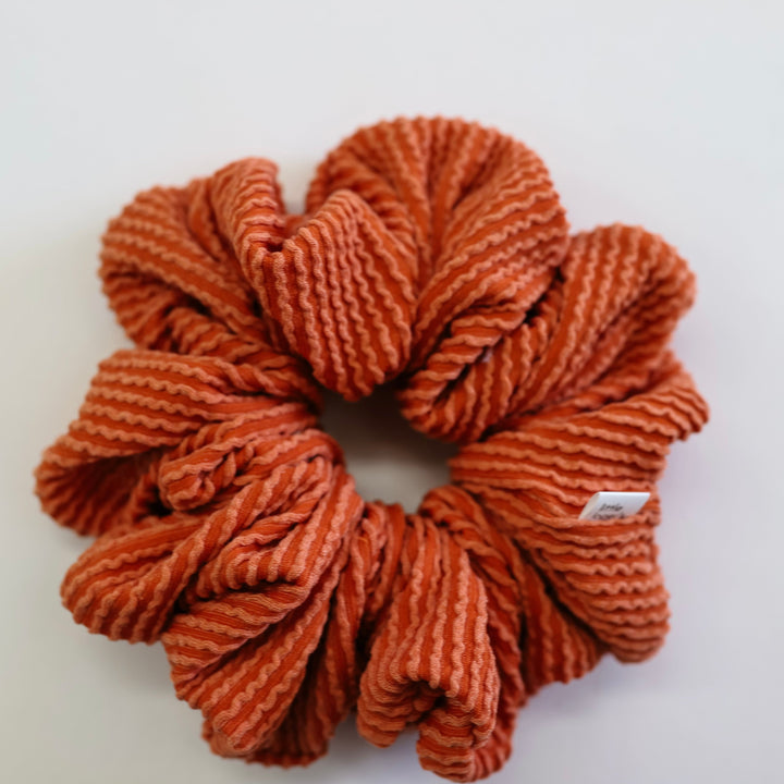Burnt Orange Cozy Ribbed Scrunchie