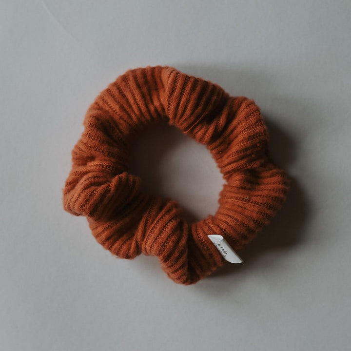 Rust Cashmere Ribbed Scrunchie