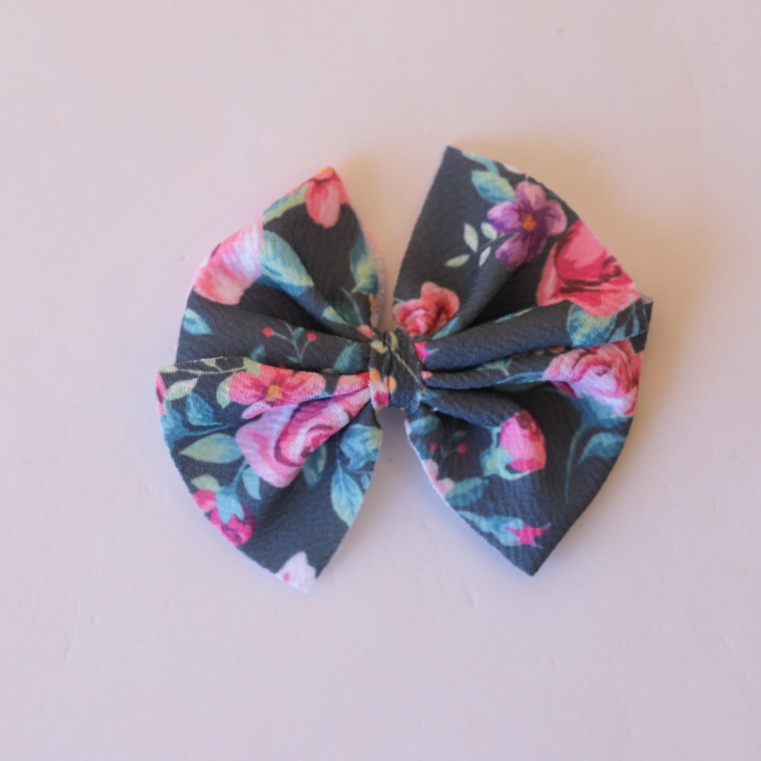 Charcoal Blooms Bow