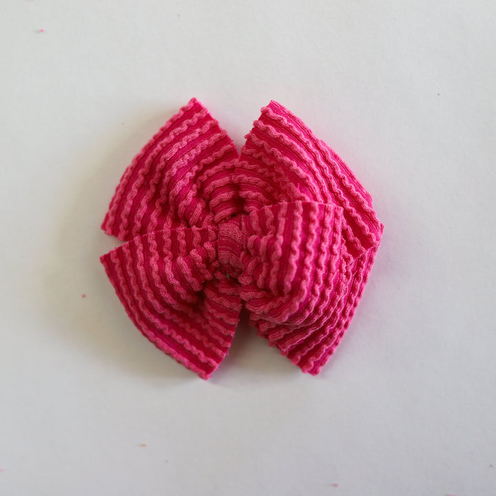 Hot Pink Cozy Ribbed Bow