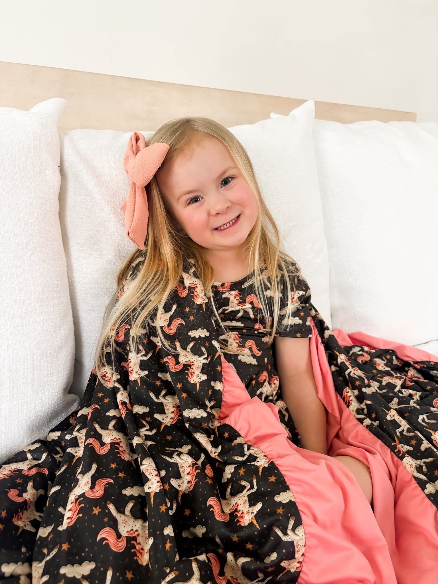 Magic Unicorn Double Ruffled Throw Blanket