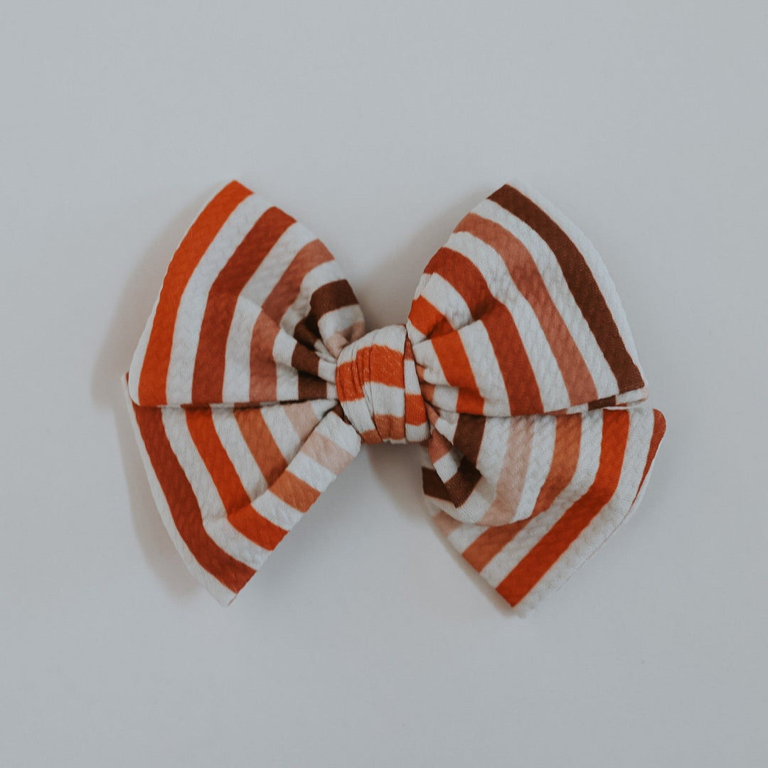 Pumpkin Spice Stripes Fancy Butterfly Bow