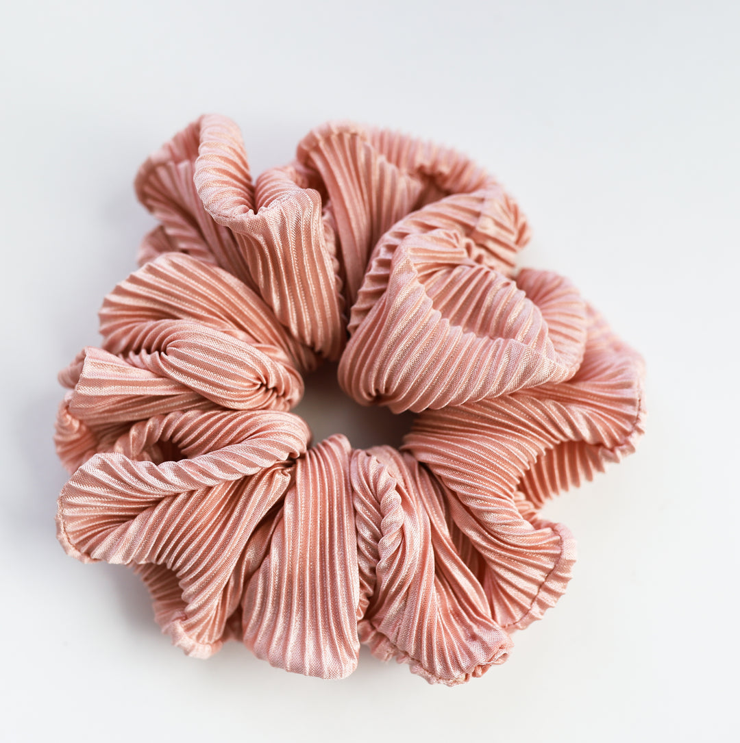Solid Pleated Scrunchie