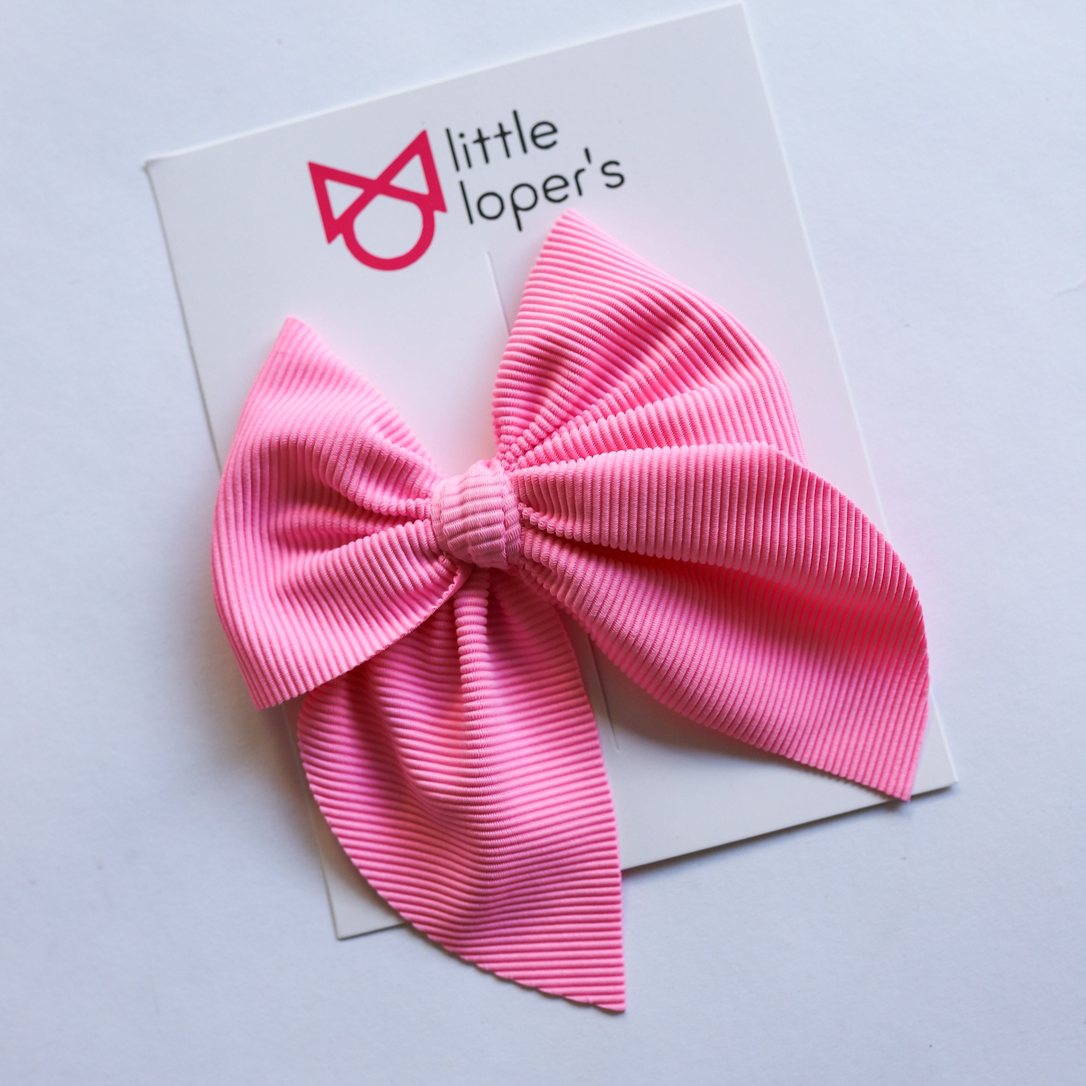 Bubblegum Ribbed Swanky Bow