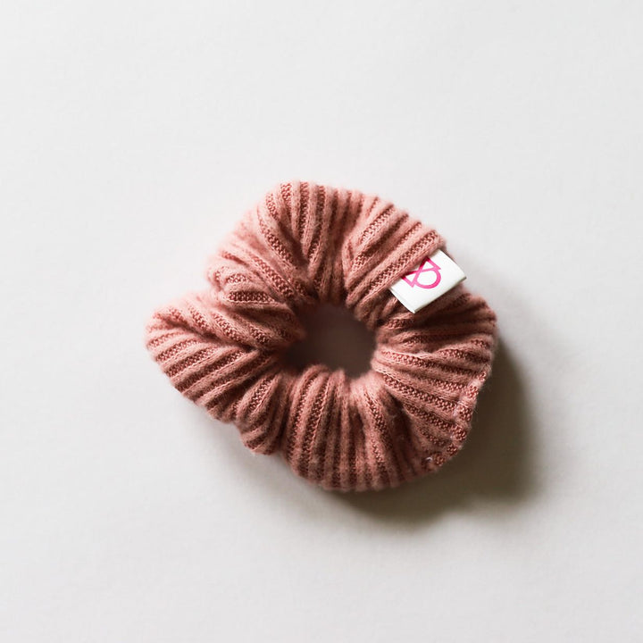 Mauve Cashmere Ribbed Scrunchie