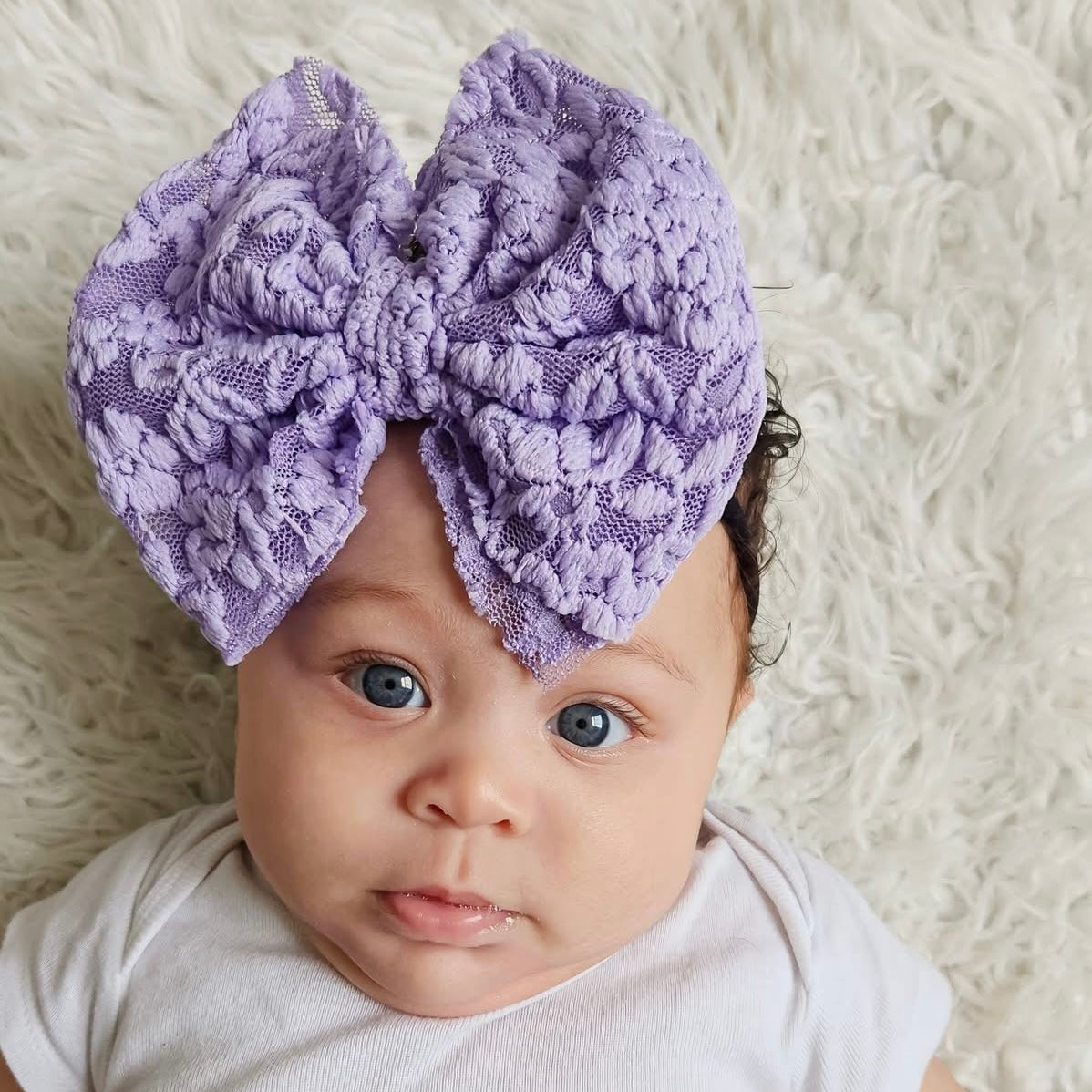 Lavender Lace Big + Skinny Bow