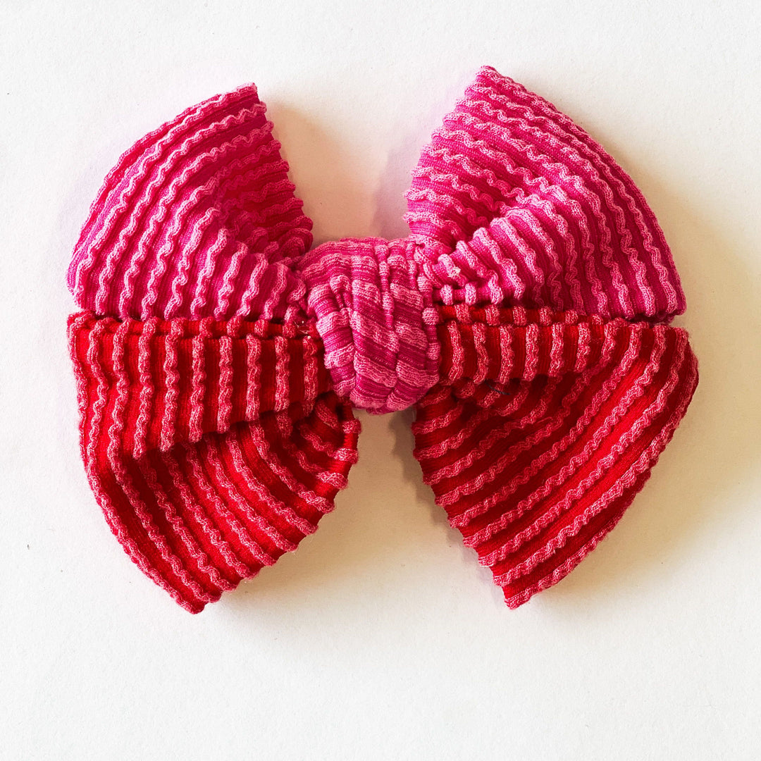 Color Block Chunky Ribbed Butterfly Bow