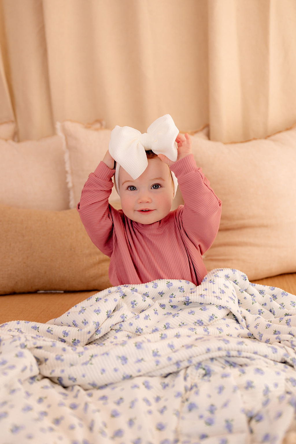 Dream Floral Double Ruffled Throw Blanket