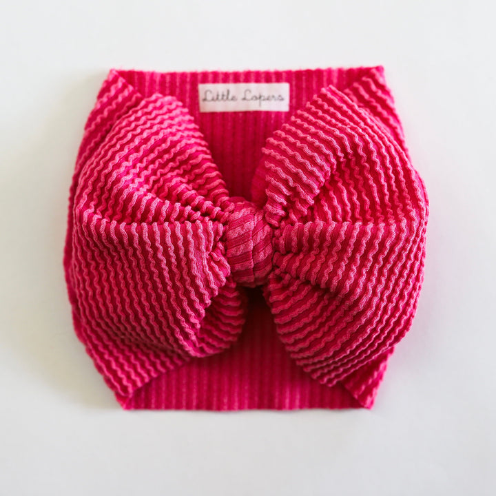 Hot Pink Ribbed Cozy Headwrap