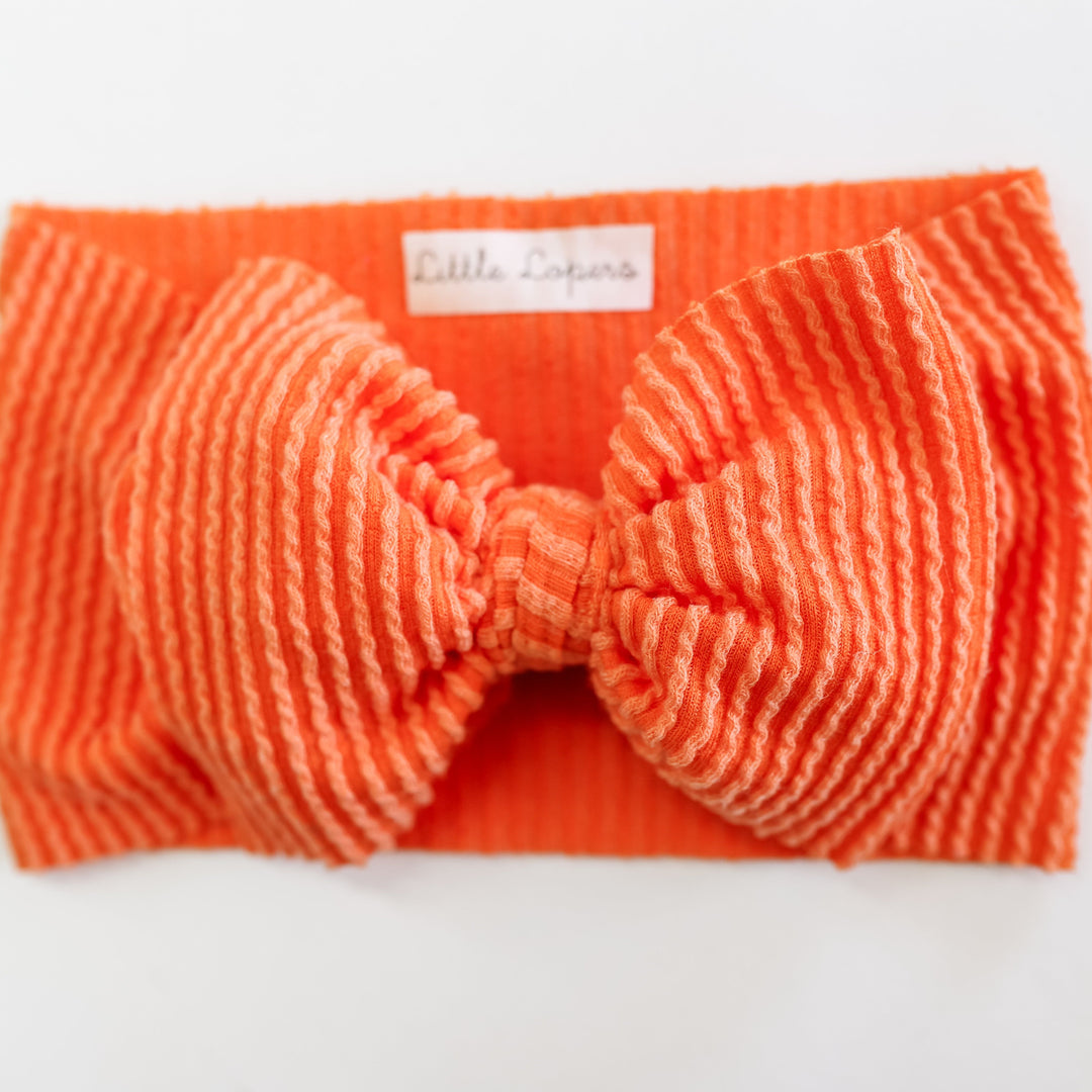 Orange Ribbed Cozy Headwrap