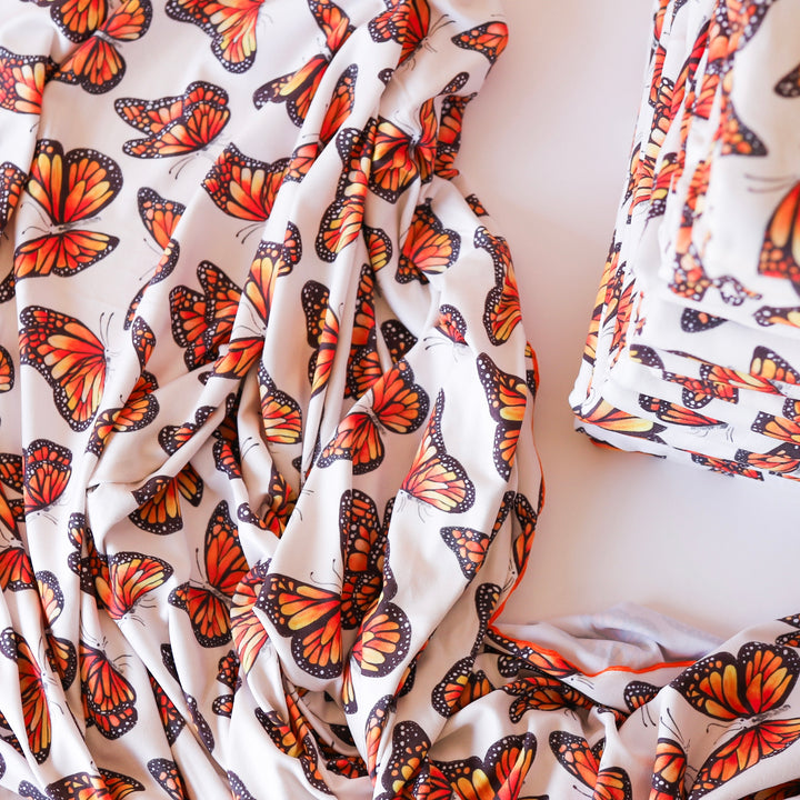 Monarch Butterfly Summer Throw Blanket