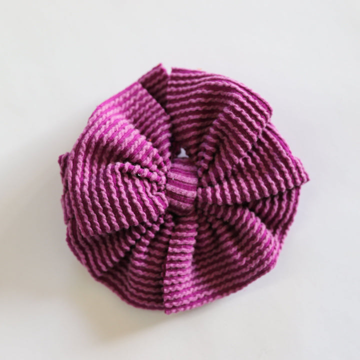 Purple Cozy Ribbed Bow
