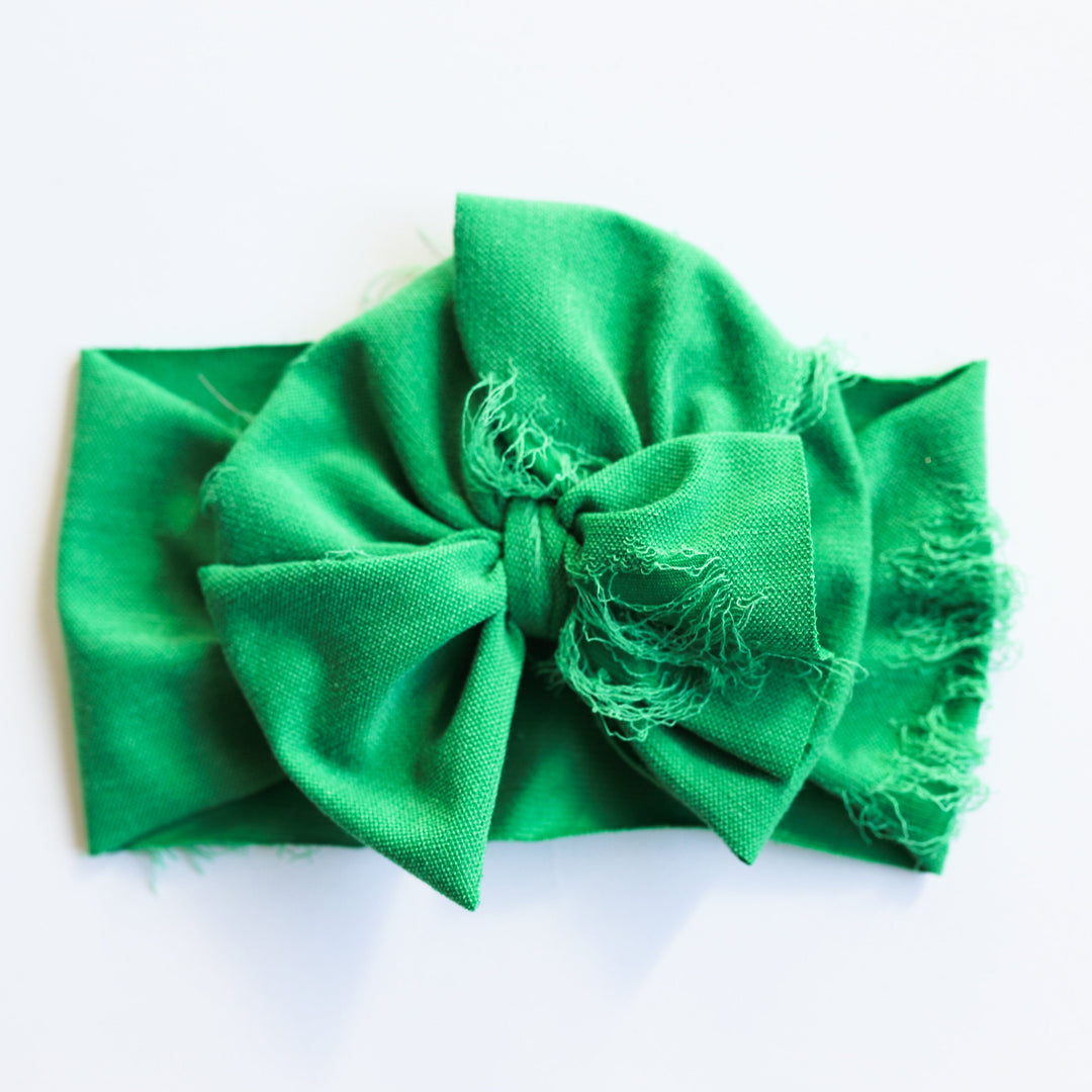 Holly Green Distressed Messy Headwrap