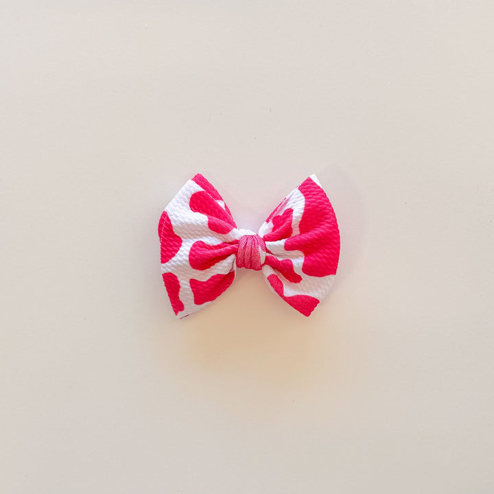 Hot Pink Cow Bow