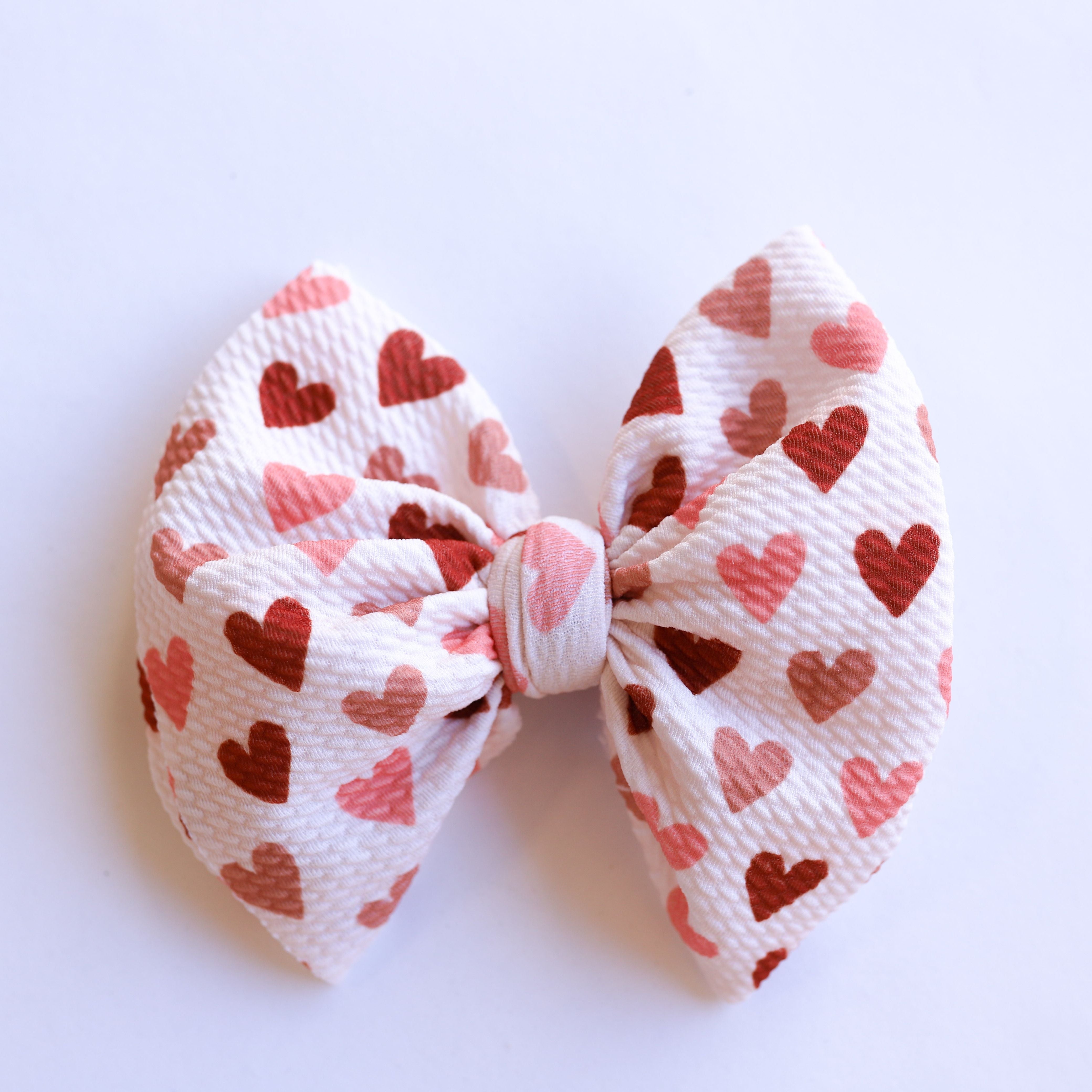 Vintage Hearts Ivory Bow