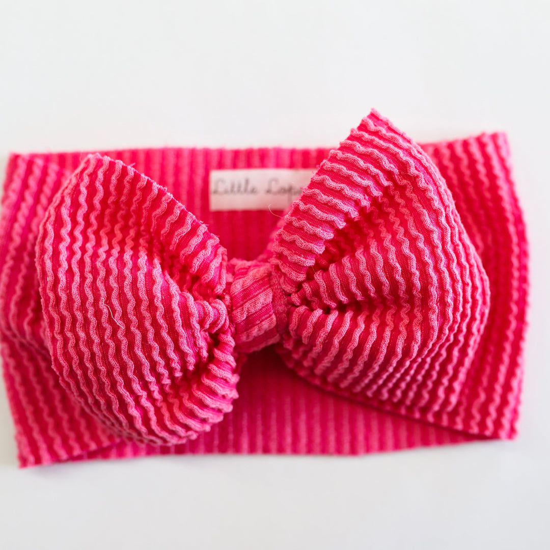 Hot Pink Ribbed Cozy Headwrap