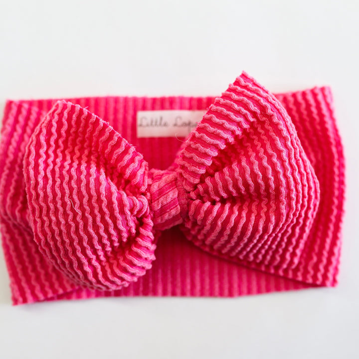 Hot Pink Ribbed Cozy Headwrap