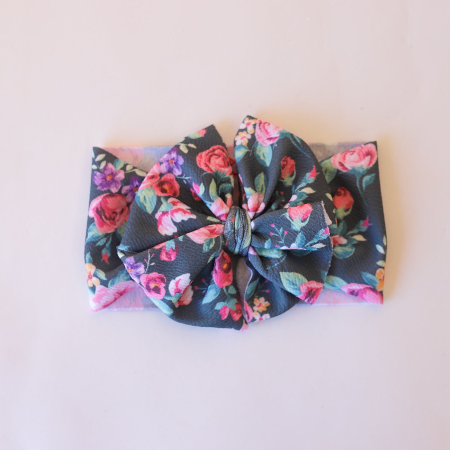 Charcoal Blooms Bow