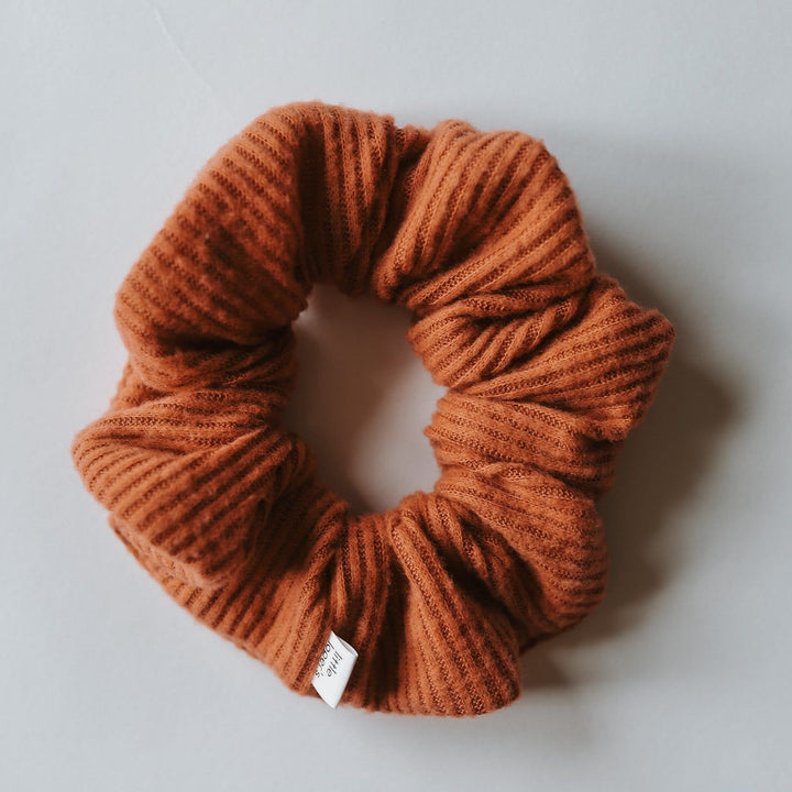 Rust Cashmere Ribbed Scrunchie
