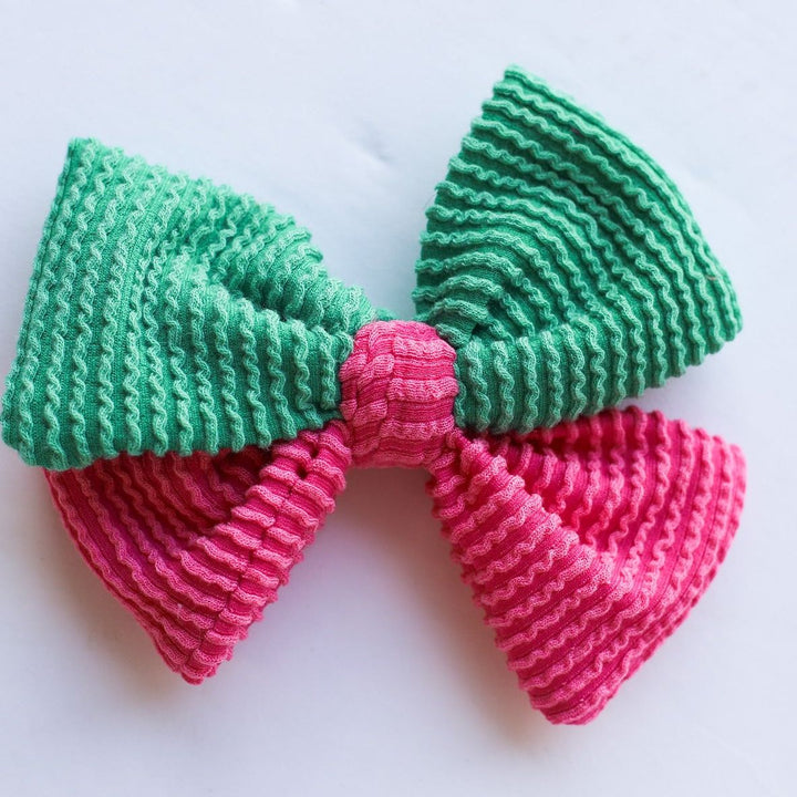 Color Block Chunky Ribbed Butterfly Bow