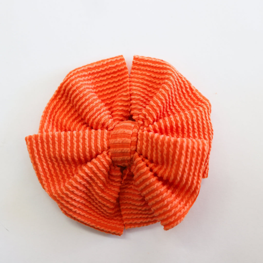 Orange Cozy Ribbed Bow