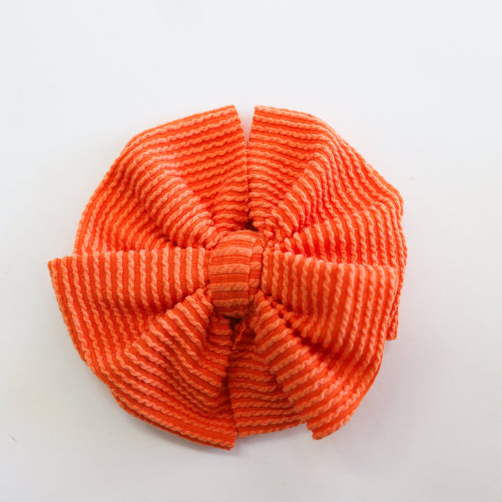 Orange Cozy Ribbed Bow