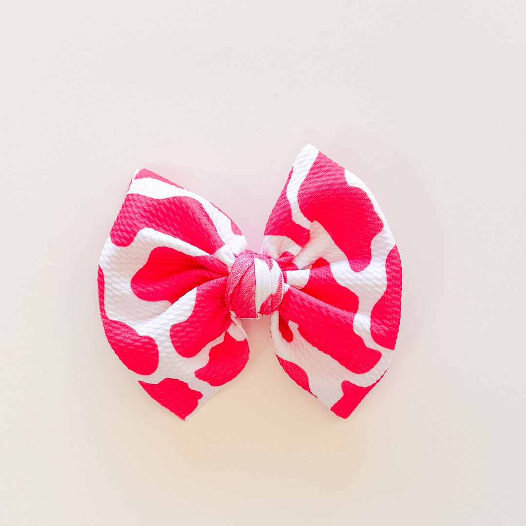 Hot Pink Cow Bow
