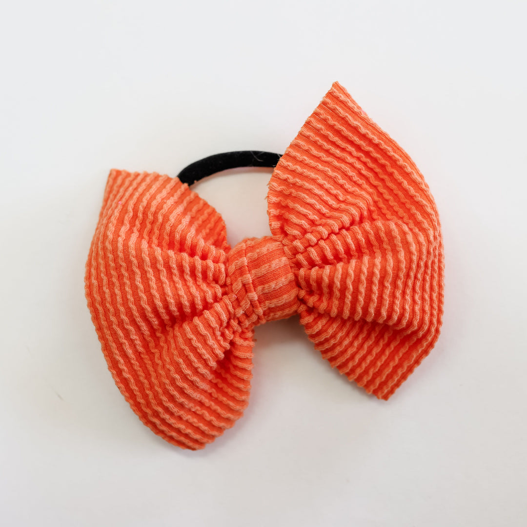 Orange Cozy Ribbed Bow