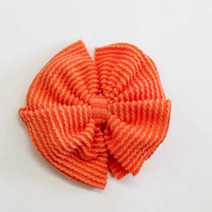 Orange Cozy Ribbed Bow