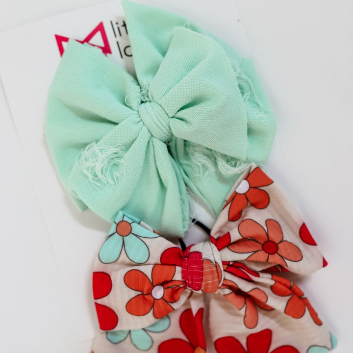Mint & Floral Bow Set