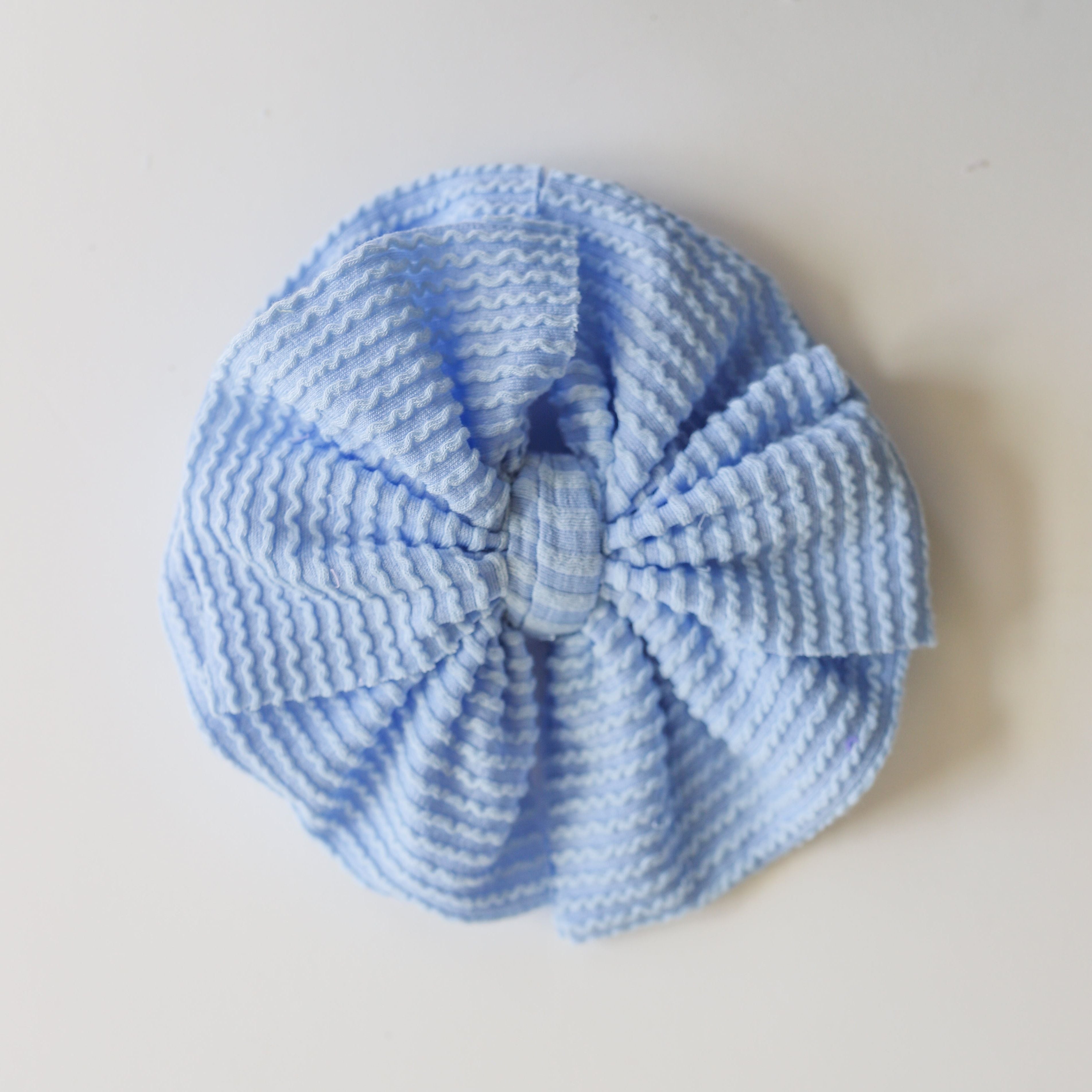 Cozy Ribbed Light Blue Bow