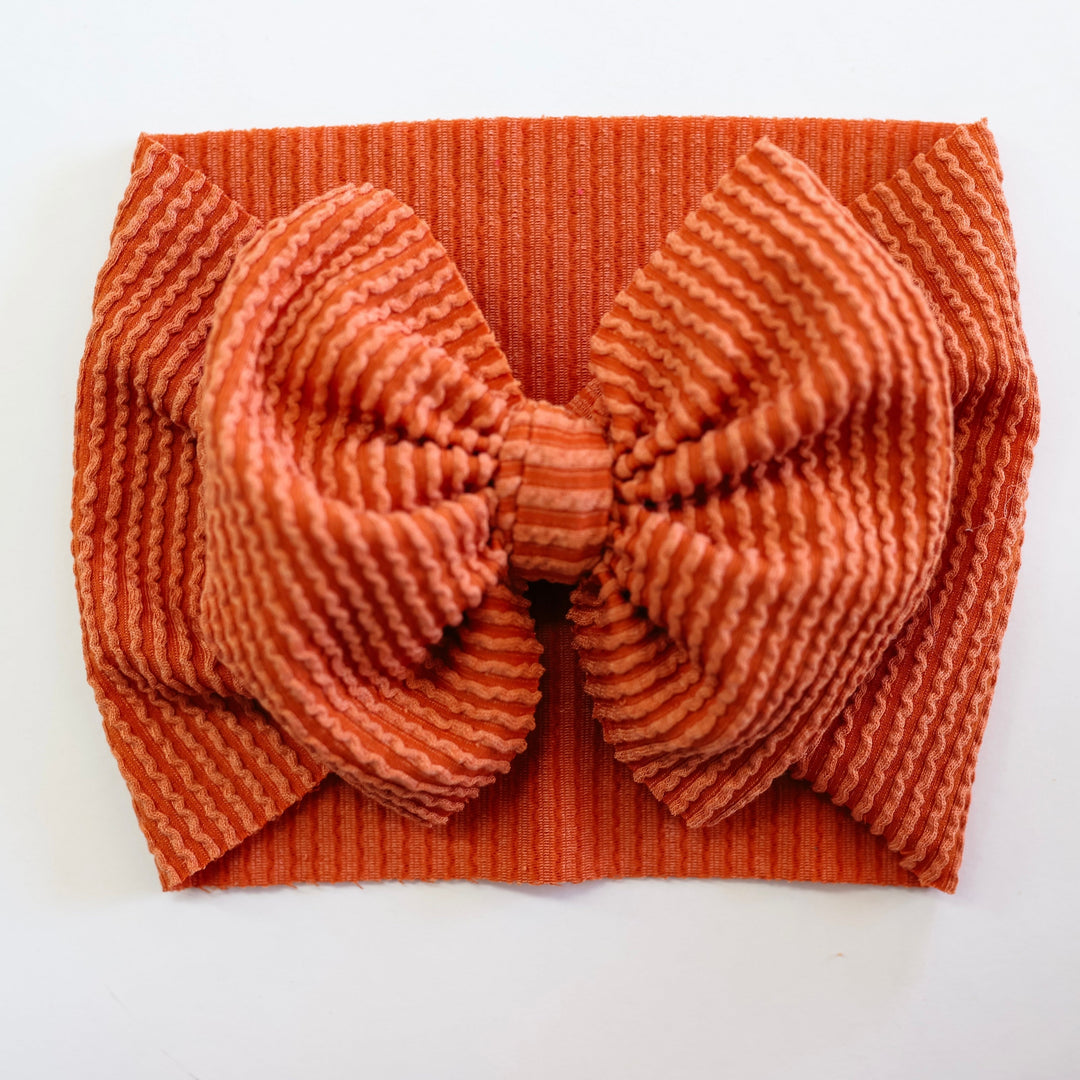 Burnt Orange Ribbed Cozy Headwrap