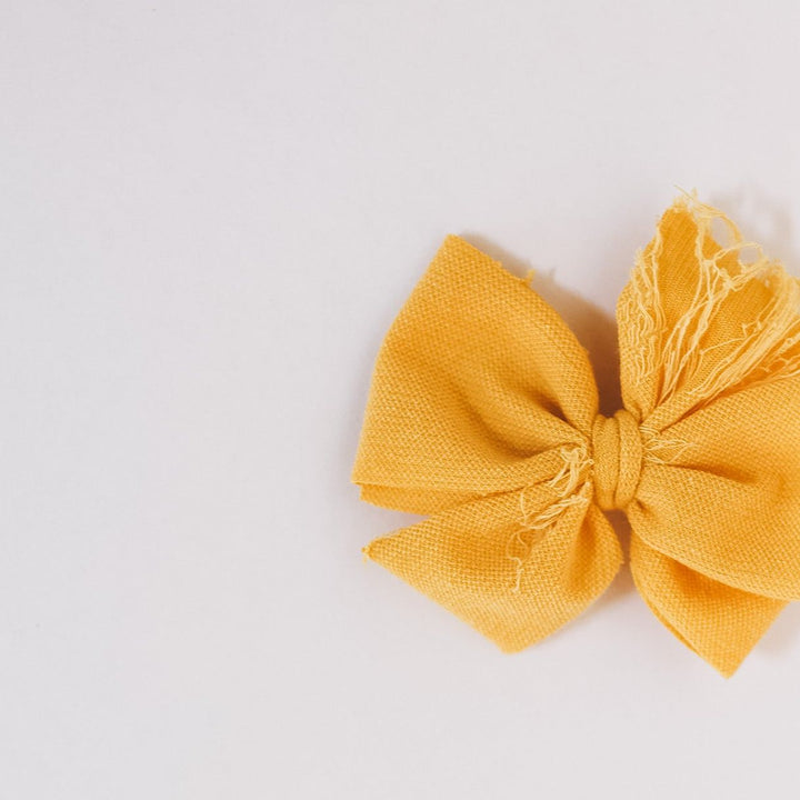 Sunflower Distressed Messy Bow