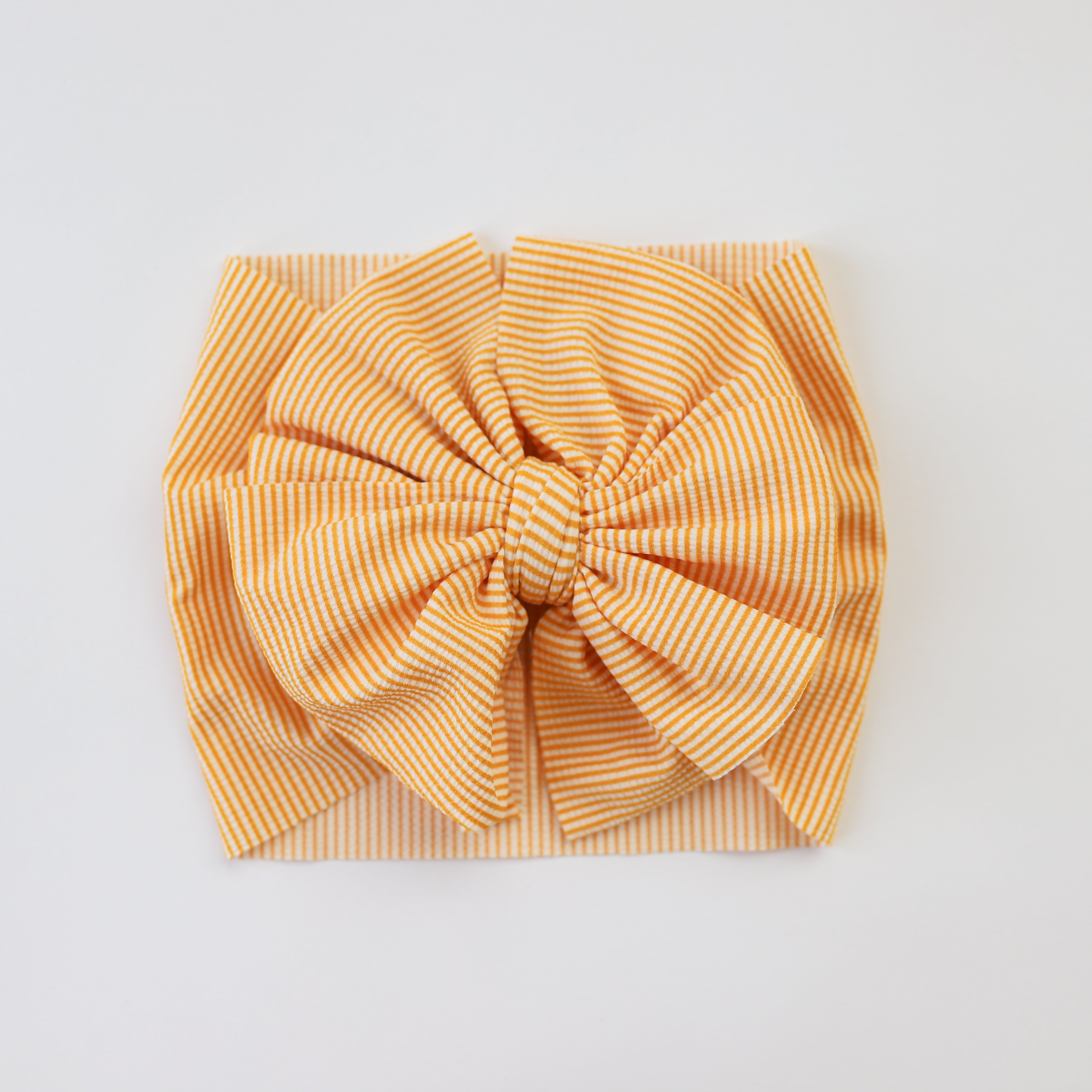 Yellow Seersucker Headwrap