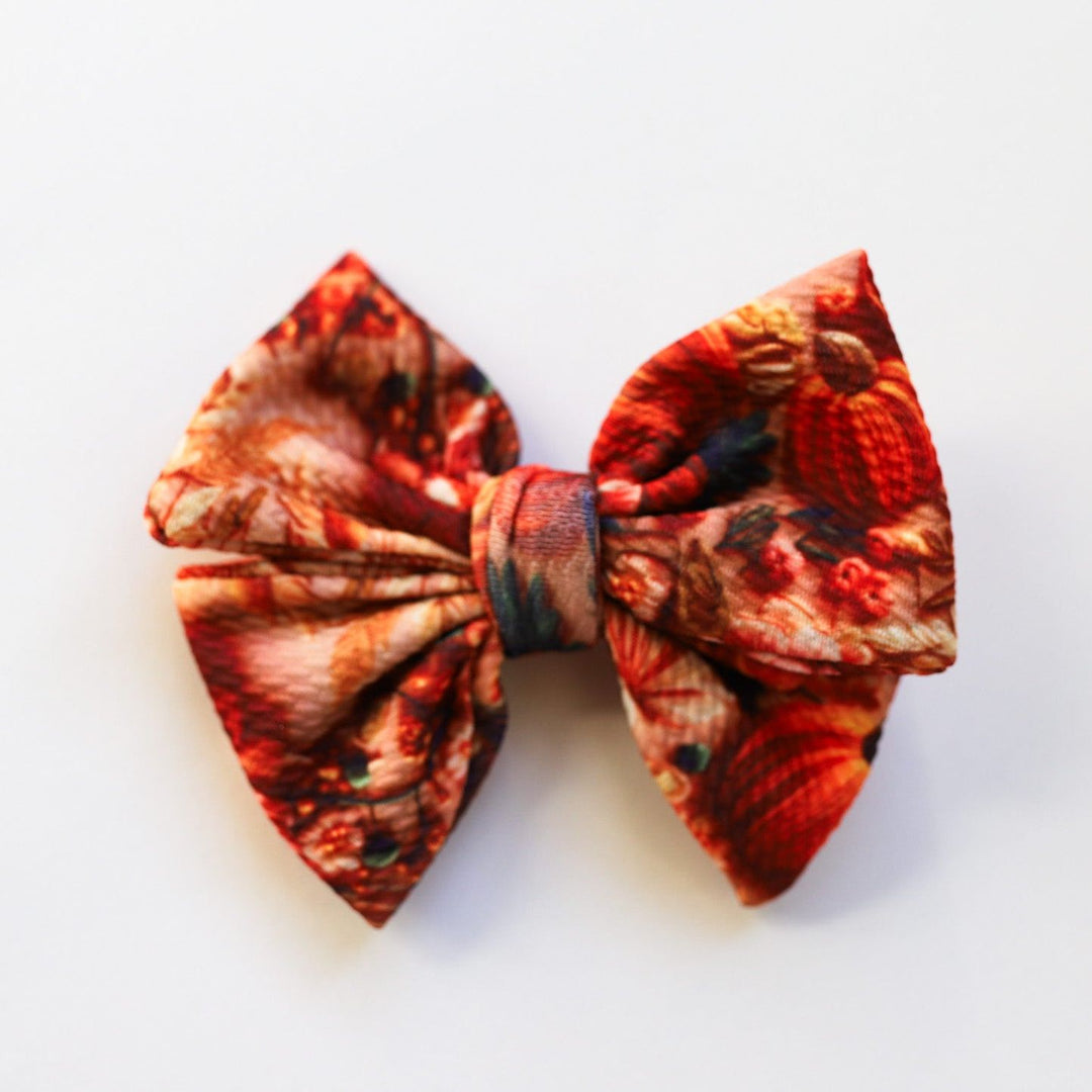 Fall Faux Embroidered Fancy Butterfly Bow