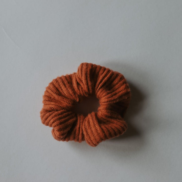 Rust Cashmere Ribbed Scrunchie