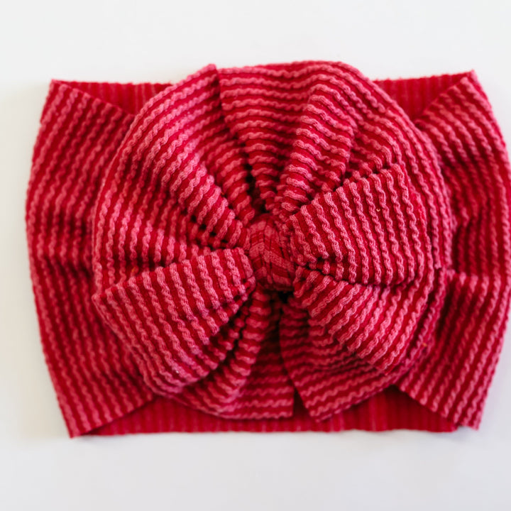 Crimson Ribbed Cozy Headwrap