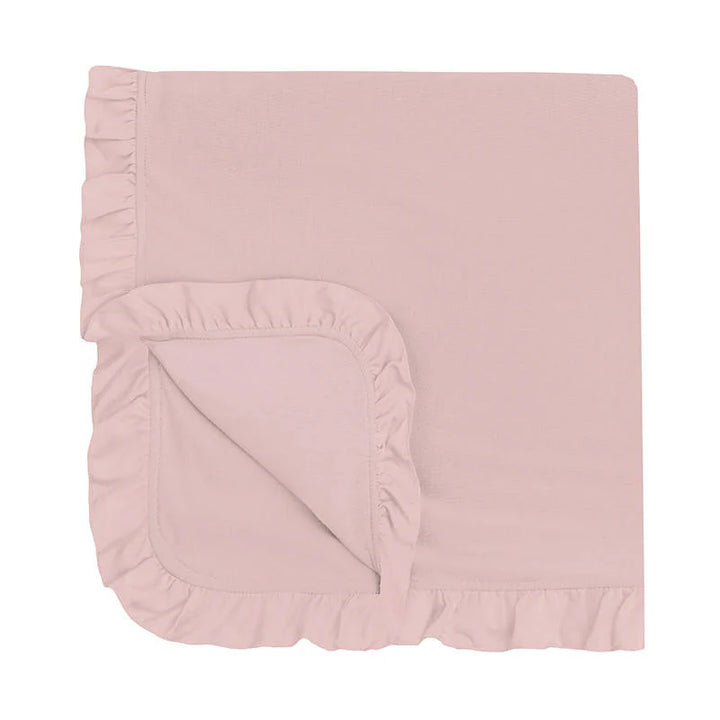 Solid Ruffle Double Layer Throw Blanket